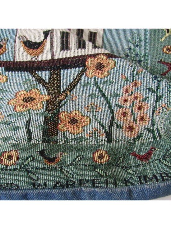 Teacher Bag Denim Tapestry Tote Purse Bird House Schoolhouse Sunflower main image 6